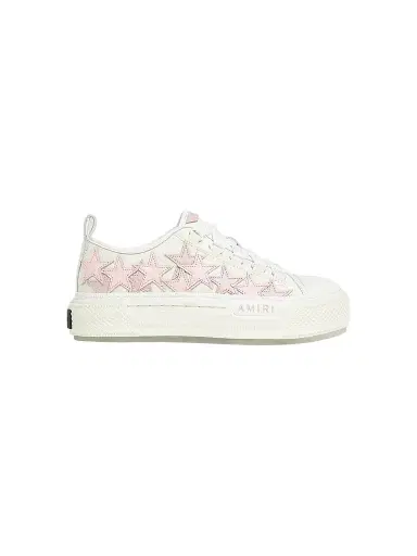 Amiri Women's Platform Stars Court Low Sneakers - White Pink | Thumbnail 1 Amiri Women's Platform Stars Court Low Sneakers - White Pink | Thumbnail 1