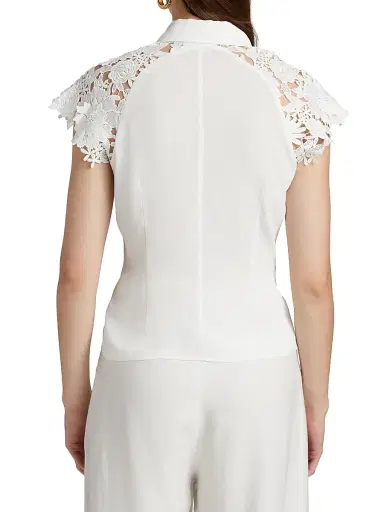 Generation Love Women's Felice Guipure Lace-Sleeve Blouse - White | Thumbnail 5 Generation Love Women's Felice Guipure Lace-Sleeve Blouse - White | Thumbnail 5