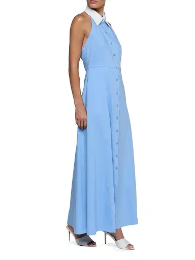 L'Agence Women's Maurie Cotton Poplin Halter Maxi Dress | Thumbnail 3 L'Agence Women's Maurie Cotton Poplin Halter Maxi Dress | Thumbnail 3