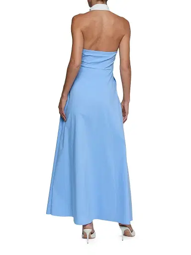 L'Agence Women's Maurie Cotton Poplin Halter Maxi Dress | Thumbnail 4 L'Agence Women's Maurie Cotton Poplin Halter Maxi Dress | Thumbnail 4