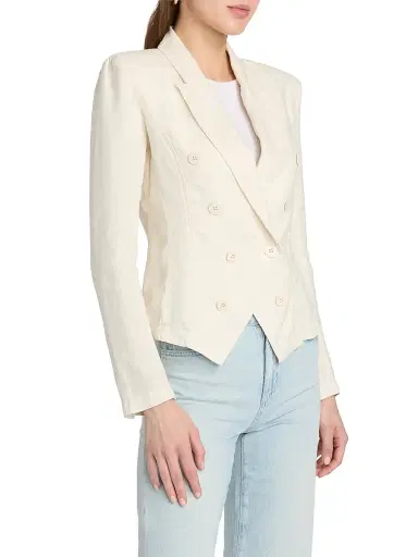 L'Agence Women's Emerson Structured Linen Blazer - Vintage White - Size XL | Thumbnail 4 L'Agence Women's Emerson Structured Linen Blazer - Vintage White - Size XL | Thumbnail 4