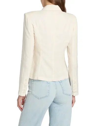 L'Agence Women's Emerson Structured Linen Blazer - Vintage White - Size XL | Thumbnail 5 L'Agence Women's Emerson Structured Linen Blazer - Vintage White - Size XL | Thumbnail 5