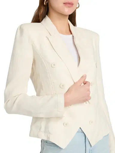 L'Agence Women's Emerson Structured Linen Blazer - Vintage White - Size XL | Thumbnail 6 L'Agence Women's Emerson Structured Linen Blazer - Vintage White - Size XL | Thumbnail 6