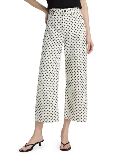 FRAME Women's The Bow Polka-Dot Crop Jeans - White Polka Dot | Thumbnail 3 FRAME Women's The Bow Polka-Dot Crop Jeans - White Polka Dot | Thumbnail 3