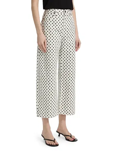 FRAME Women's The Bow Polka-Dot Crop Jeans - White Polka Dot | Thumbnail 4 FRAME Women's The Bow Polka-Dot Crop Jeans - White Polka Dot | Thumbnail 4