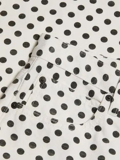 FRAME Women's The Bow Polka-Dot Crop Jeans - White Polka Dot | Thumbnail 7 FRAME Women's The Bow Polka-Dot Crop Jeans - White Polka Dot | Thumbnail 7