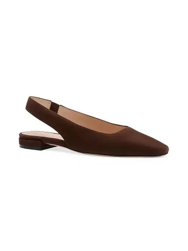 Stuart Weitzman Women's Stassi Suede Slingback Flats - Walnut | Thumbnail 2 Stuart Weitzman Women's Stassi Suede Slingback Flats - Walnut | Thumbnail 2