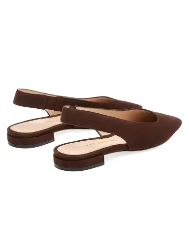Stuart Weitzman Women's Stassi Suede Slingback Flats - Walnut | Thumbnail 3 Stuart Weitzman Women's Stassi Suede Slingback Flats - Walnut | Thumbnail 3