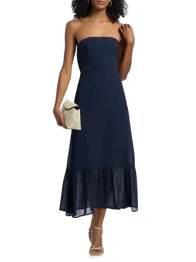 Reformation Women's Arta Strapless Midi-Dress - Navy - Size 2 | Thumbnail 2 Reformation Women's Arta Strapless Midi-Dress - Navy - Size 2 | Thumbnail 2