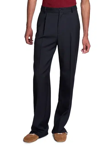 Dries Van Noten Men's Penrud Wool-Mohair Straight-Leg Pants | Thumbnail 3 Dries Van Noten Men's Penrud Wool-Mohair Straight-Leg Pants | Thumbnail 3