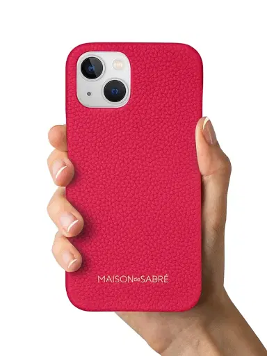 Maison de Sabre Leather Phone Case (iPhone 13) - Shibuya Fuchsia | Thumbnail 4 Maison de Sabre Leather Phone Case (iPhone 13) - Shibuya Fuchsia | Thumbnail 4