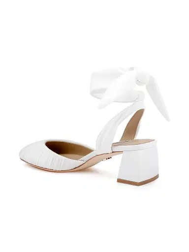 Badgley Mischka Women's Ofelia 50MM Pumps - White Fabric | Thumbnail 3 Badgley Mischka Women's Ofelia 50MM Pumps - White Fabric | Thumbnail 3