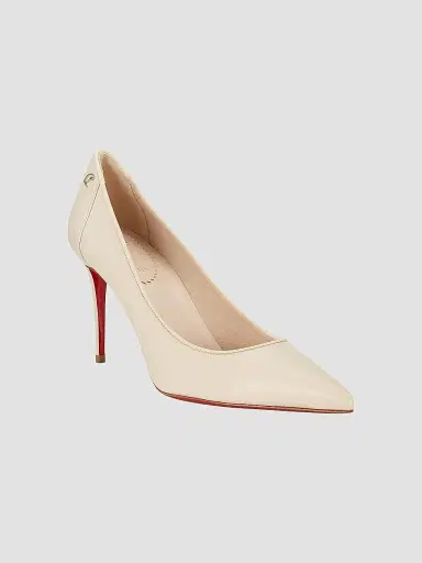 Christian Louboutin Women's Sporty Kate 85MM Leather Pumps - Beige | Thumbnail 2 Christian Louboutin Women's Sporty Kate 85MM Leather Pumps - Beige | Thumbnail 2