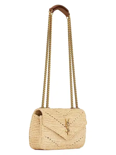 Saint Laurent Women's Loulou Mini Shoulder Bag in Raffia - Natural | Thumbnail 5 Saint Laurent Women's Loulou Mini Shoulder Bag in Raffia - Natural | Thumbnail 5