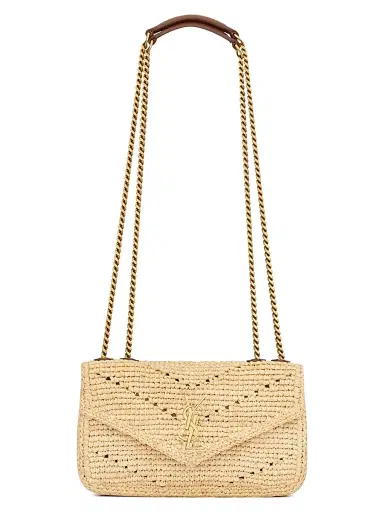 Saint Laurent Women's Loulou Mini Shoulder Bag in Raffia - Natural | Thumbnail 1 Saint Laurent Women's Loulou Mini Shoulder Bag in Raffia - Natural | Thumbnail 1