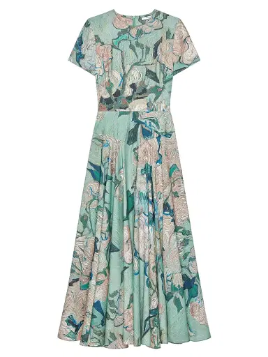 Givenchy Women's Long Dress in Viscose with Roses Print - Mint Green | Thumbnail 1 Givenchy Women's Long Dress in Viscose with Roses Print - Mint Green | Thumbnail 1