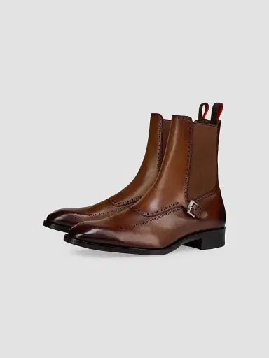 Christian Louboutin Men's Sartosea Patinated Leather Chelsea Booties - Havane - Size 11.5 | Thumbnail 2 Christian Louboutin Men's Sartosea Patinated Leather Chelsea Booties - Havane - Size 11.5 | Thumbnail 2