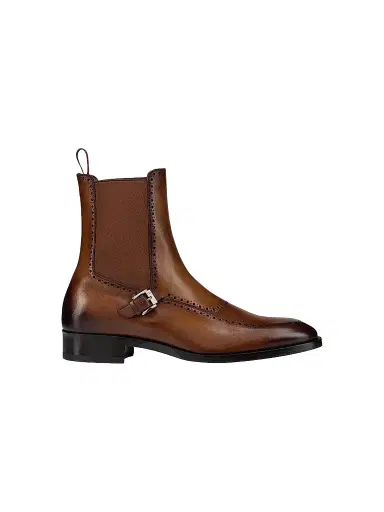 Christian Louboutin Men's Sartosea Patinated Leather Chelsea Booties - Havane - Size 11.5 | Thumbnail 1 Christian Louboutin Men's Sartosea Patinated Leather Chelsea Booties - Havane - Size 11.5 | Thumbnail 1