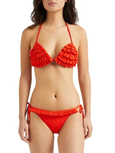 Vilebrequin Women's Ruffled Padded Bikini Top - Coquelicot - Size Medium | Thumbnail 3 Vilebrequin Women's Ruffled Padded Bikini Top - Coquelicot - Size Medium | Thumbnail 3