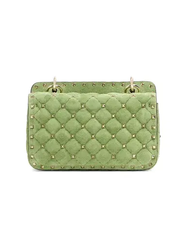 Valentino Garavani Women's Rockstud Spike Small Suede Shoulder Bag - Mint | Thumbnail 2 Valentino Garavani Women's Rockstud Spike Small Suede Shoulder Bag - Mint | Thumbnail 2