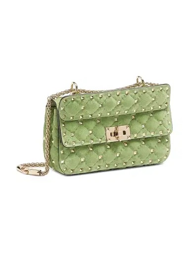 Valentino Garavani Women's Rockstud Spike Small Suede Shoulder Bag - Mint | Thumbnail 3 Valentino Garavani Women's Rockstud Spike Small Suede Shoulder Bag - Mint | Thumbnail 3