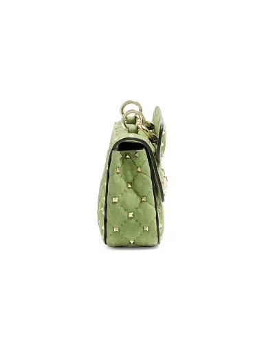 Valentino Garavani Women's Rockstud Spike Small Suede Shoulder Bag - Mint | Thumbnail 4 Valentino Garavani Women's Rockstud Spike Small Suede Shoulder Bag - Mint | Thumbnail 4