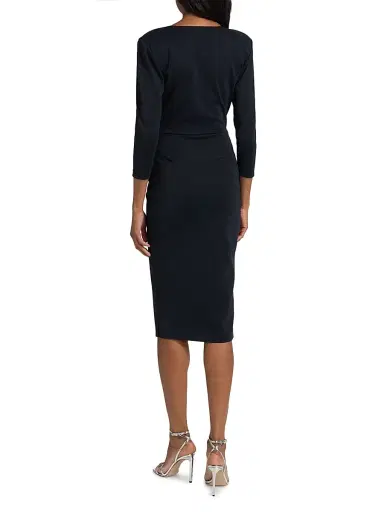 Chiara Boni La Petite Robe Women's Ruzur Wrap Cocktail Midi-Dress - Dark Midnight | Thumbnail 5 Chiara Boni La Petite Robe Women's Ruzur Wrap Cocktail Midi-Dress - Dark Midnight | Thumbnail 5