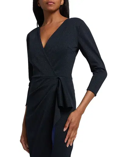 Chiara Boni La Petite Robe Women's Ruzur Wrap Cocktail Midi-Dress - Dark Midnight | Thumbnail 6 Chiara Boni La Petite Robe Women's Ruzur Wrap Cocktail Midi-Dress - Dark Midnight | Thumbnail 6