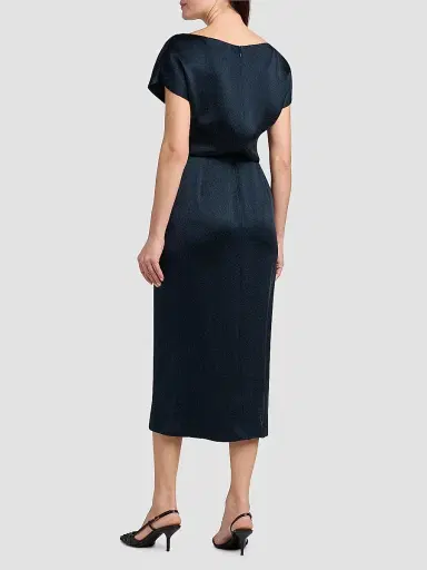 Giorgio Armani Women's Satin Draped Midi-Dress - Outer Space - Size 16 | Thumbnail 5 Giorgio Armani Women's Satin Draped Midi-Dress - Outer Space - Size 16 | Thumbnail 5