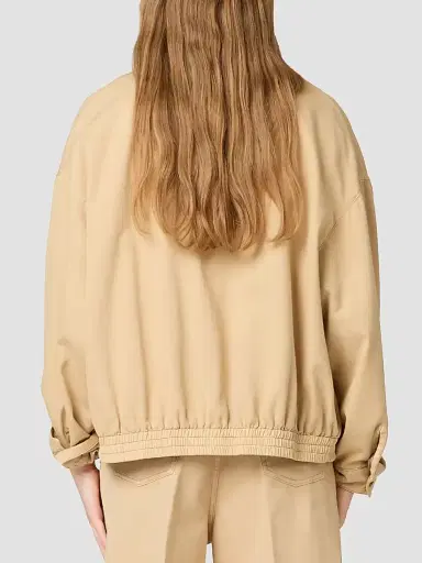 Miu Miu Women's Light Denim Blouson Jacket - Beige Khaki | Thumbnail 4 Miu Miu Women's Light Denim Blouson Jacket - Beige Khaki | Thumbnail 4