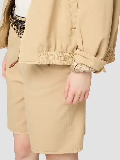 Miu Miu Women's Light Denim Blouson Jacket - Beige Khaki | Thumbnail 6 Miu Miu Women's Light Denim Blouson Jacket - Beige Khaki | Thumbnail 6