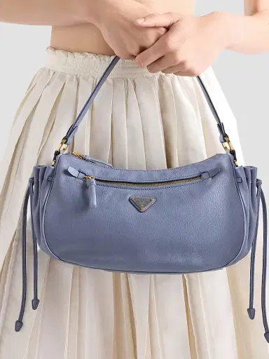 Prada Women's Leather Top Handle Bag - Blue | Thumbnail 7 Prada Women's Leather Top Handle Bag - Blue | Thumbnail 7