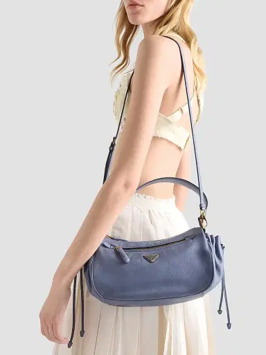 Prada Women's Leather Top Handle Bag - Blue | Thumbnail 8 Prada Women's Leather Top Handle Bag - Blue | Thumbnail 8
