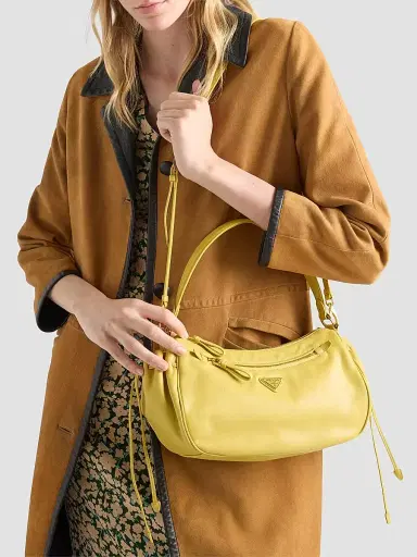 Prada Women's Leather Top Handle Bag - Yellow | Thumbnail 2 Prada Women's Leather Top Handle Bag - Yellow | Thumbnail 2