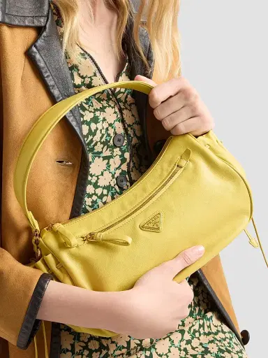Prada Women's Leather Top Handle Bag - Yellow | Thumbnail 3 Prada Women's Leather Top Handle Bag - Yellow | Thumbnail 3