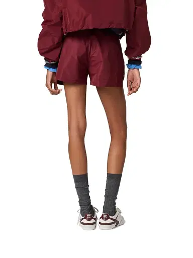 Miu Miu Women's Technical Fabric Shorts - Dark Red | Thumbnail 3 Miu Miu Women's Technical Fabric Shorts - Dark Red | Thumbnail 3