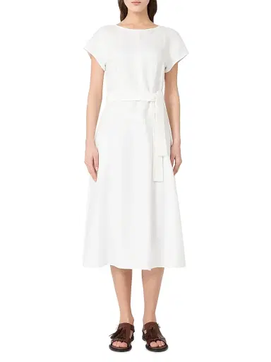 Weekend Max Mara Women's Linen Canvas Midi Dress - White | Thumbnail 2 Weekend Max Mara Women's Linen Canvas Midi Dress - White | Thumbnail 2