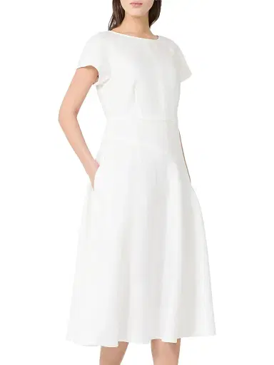 Weekend Max Mara Women's Linen Canvas Midi Dress - White | Thumbnail 3 Weekend Max Mara Women's Linen Canvas Midi Dress - White | Thumbnail 3