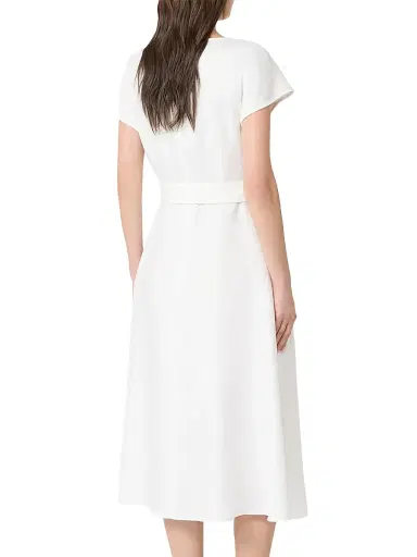 Weekend Max Mara Women's Linen Canvas Midi Dress - White | Thumbnail 4 Weekend Max Mara Women's Linen Canvas Midi Dress - White | Thumbnail 4