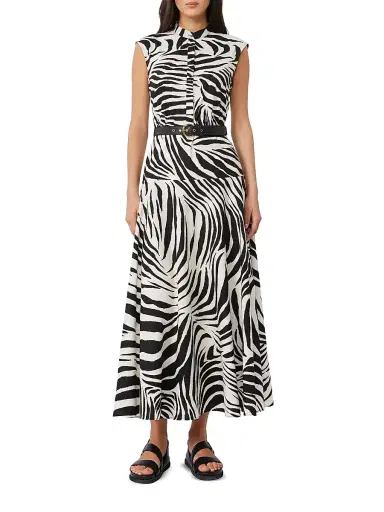 Max Mara Women's Printed Poplin Shirt Dress - Black Multi | Thumbnail 3 Max Mara Women's Printed Poplin Shirt Dress - Black Multi | Thumbnail 3