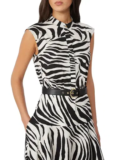 Max Mara Women's Printed Poplin Shirt Dress - Black Multi | Thumbnail 5 Max Mara Women's Printed Poplin Shirt Dress - Black Multi | Thumbnail 5
