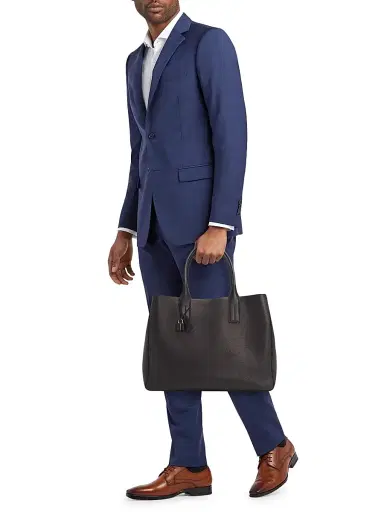 TOM FORD Men's Soft Grain Leather T-Line East-West Tote - Black | Thumbnail 2 TOM FORD Men's Soft Grain Leather T-Line East-West Tote - Black | Thumbnail 2