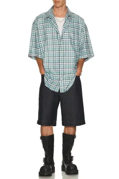 Acne Studios Fluid Check Flannel Midsummer Shirt | Thumbnail 3 Acne Studios Fluid Check Flannel Midsummer Shirt | Thumbnail 3