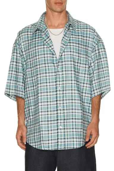 Acne Studios Fluid Check Flannel Midsummer Shirt | Thumbnail 1 Acne Studios Fluid Check Flannel Midsummer Shirt | Thumbnail 1