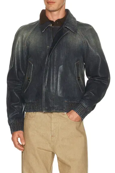 Burberry Rivaro Wax Bomber Jacket | Thumbnail 1 Burberry Rivaro Wax Bomber Jacket | Thumbnail 1