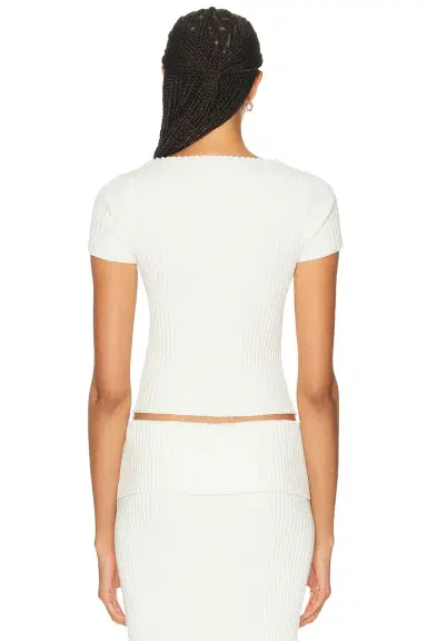 L'Academie Jordin Short Sleeve Rib Top | Thumbnail 3 L'Academie Jordin Short Sleeve Rib Top | Thumbnail 3