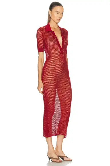 Kiki de Montparnasse Silk Crochet Polo Dress | Thumbnail 2 Kiki de Montparnasse Silk Crochet Polo Dress | Thumbnail 2