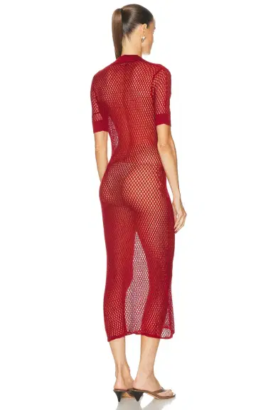 Kiki de Montparnasse Silk Crochet Polo Dress | Thumbnail 3 Kiki de Montparnasse Silk Crochet Polo Dress | Thumbnail 3