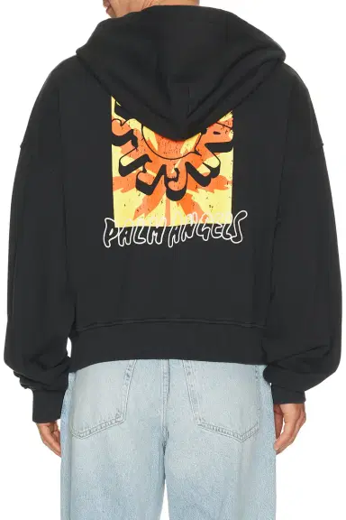 Palm Angels Palm Leaf Zipped Loose Hoodie | Thumbnail 2 Palm Angels Palm Leaf Zipped Loose Hoodie | Thumbnail 2