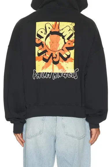Palm Angels Palm Leaf Zipped Loose Hoodie | Thumbnail 3 Palm Angels Palm Leaf Zipped Loose Hoodie | Thumbnail 3